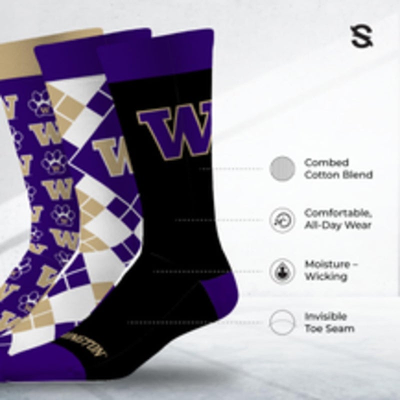 Strideline Store Mens NCAA Dress Socks- The Executive 3 Pack-One Size Fits Most - Image 2